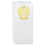 Cute Light Yellow Bird. Cartoon Chick. Full Color Rack Card