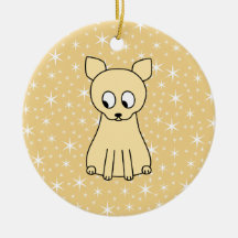 Cute Light Yellow Cat. Christmas Ornament