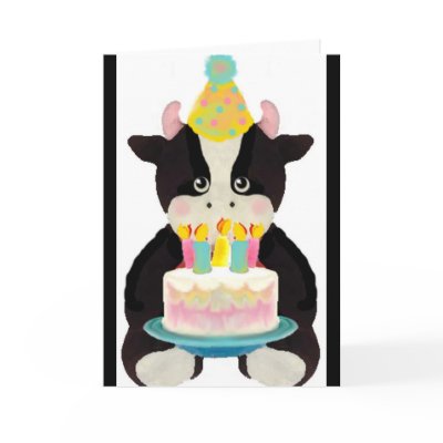 cute lil' cow birthday card by Animal_Junction