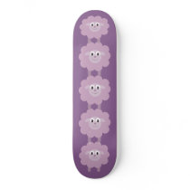 Cute Lilac Cartoon Sheep Purple Skateboard