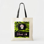 cute Lime Green Cupcake Sweet 16 Canvas Bags