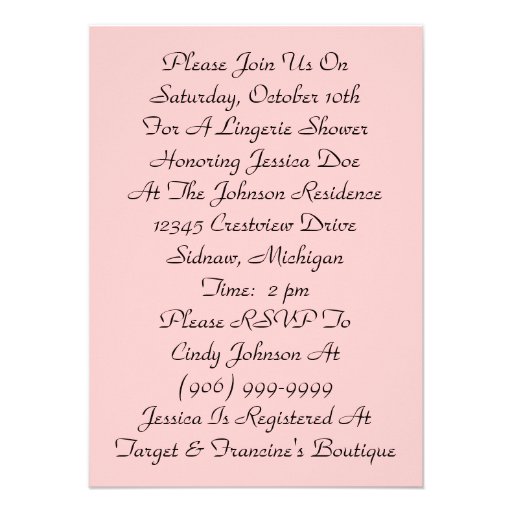 Cute Lingerie Bridal Shower Polka Dot Invitations