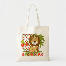 Cute Lion 3rd Birthday Canvas Bag