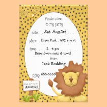 Cute Lion Birthday Party Invitations invitations