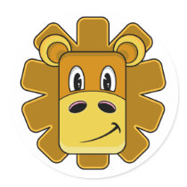 Cute Lion Head Sticker Sheet by markmurphycreative Cute Lion Head Sticker Sheet