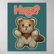 Cute Lion Hugs Poster