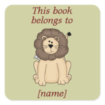 Cute Lion This Book Belongs To Book Plate Sticker stickers