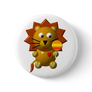Cute lion with lollipop! button
