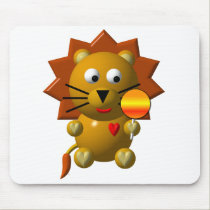 Cute lion with lollipop! mousepads