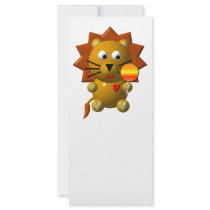 Cute lion with lollipop! full color rack card