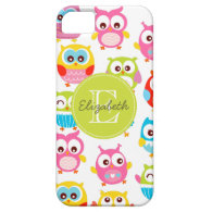 Cute Litte Owls Monogrammed iPhone 5 Cover