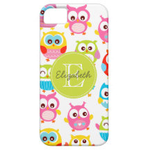 Cute Litte Owls Monogrammed iPhone 5 Cover