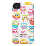 Cute Litte Owls Personalized iPhone 4 Covers