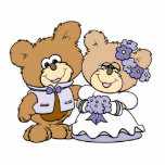 cute litte teddy bear wedding couple photo cut out