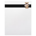 cute little artist bear with paint palette letterhead template