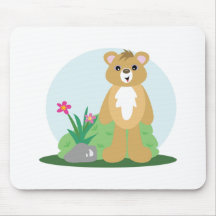 cute little bear standing outside mousepad