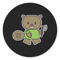 cute little beaver with ax stickers by doonidesignsanimals cute little beaver with ax stickers