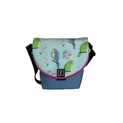 Cute Little Birds and floral Print Courier Bag