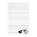 Cute Little Black Sheep and BigGray Sheep Stationery Paper