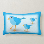 Cute Little Blue Bird Kids Lumbar Throw Pillows pillows