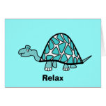 Cute little blue turtle relax card