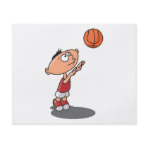 cute little boy shooting a basketball flyer design