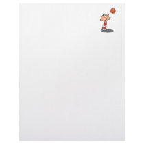cute little boy shooting a basketball letterhead design