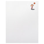 cute little boy shooting a basketball letterhead design