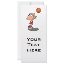 cute little boy shooting a basketball full color rack card