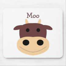 Cute little brown cow mouse pad
