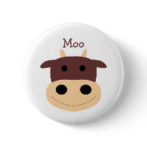 Cute little brown cow pin buttons by animalwhimsy Cute little brown cow pin buttons