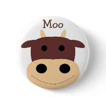 Cute little brown cow pin buttons by animalwhimsy Cute little brown cow pin buttons