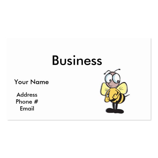 cute little bumble bee business card template (front side)
