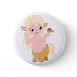 Cute Little Cartoon Centauress Button Badge button