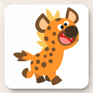 Cute Little Cartoon Hyena Coasters Set