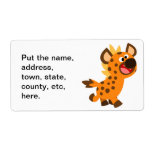 Cute Little Cartoon Hyena Shipping Label labels