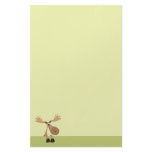 Cute little cartoon moose green stationery