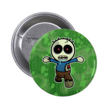 Cute Little Cartoon Zombie Pinback Buttons