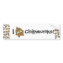 Cute Little Chipmunk Critter Bumper Stickers