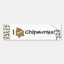 Cute Little Chipmunk Critter Bumper Stickers