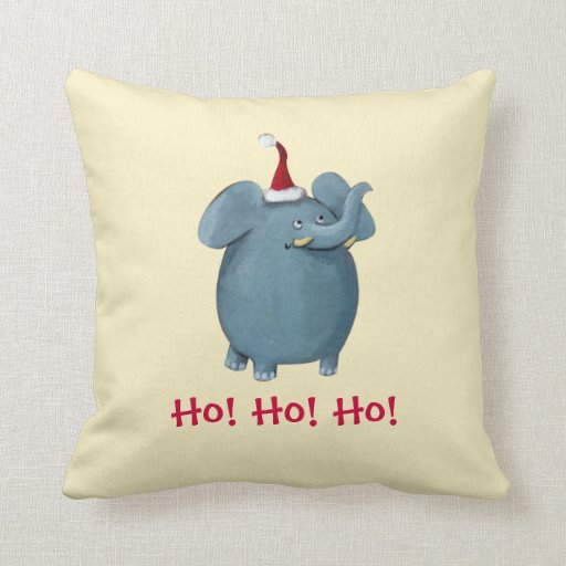 Cute Little Christmas Elephant Pillow Zazzle