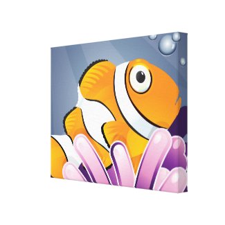 cute little clownfish in the sea zazzle_wrappedcanvas