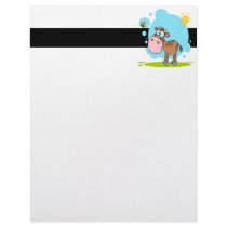 cute little cow and bumble bee in the sun letterhead