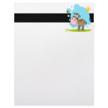 cute little cow and bumble bee in the sun letterhead