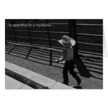 Cute Little Cowboy Ring Bearer Request Card