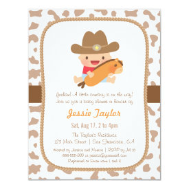 Cute Little Cowboy Western Baby Shower Invitations