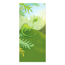 cute little dinosaur land scene custom rack card