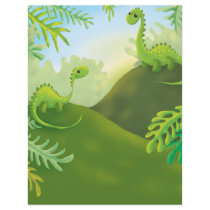 cute little dinosaur land scene full color flyer