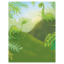 cute little dinosaur land scene letterhead design
