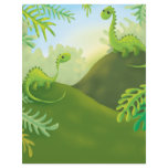 cute little dinosaur land scene letterhead design